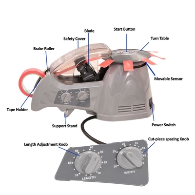Auto Turntable Tape Dispenser Zcut 870 25mm Lebar Bahan ABS