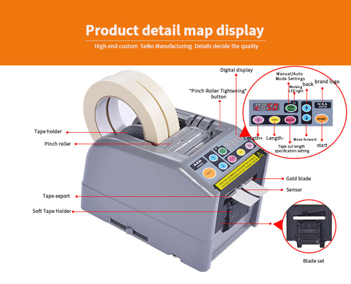 Meja Multi Tape Dispenser Otomatis 100V 50Hz 6mm Lebar Untuk Kantor
